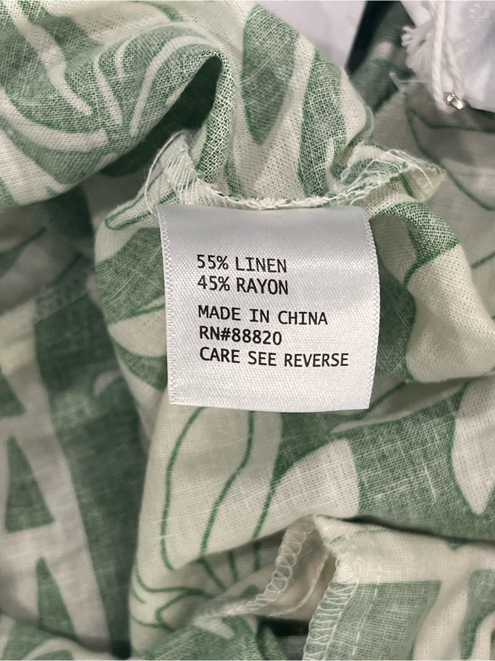 C&C California Green White Tropical Linen Blend Wide Leg Pants M Pull On NWT - Picture 6 of 14
